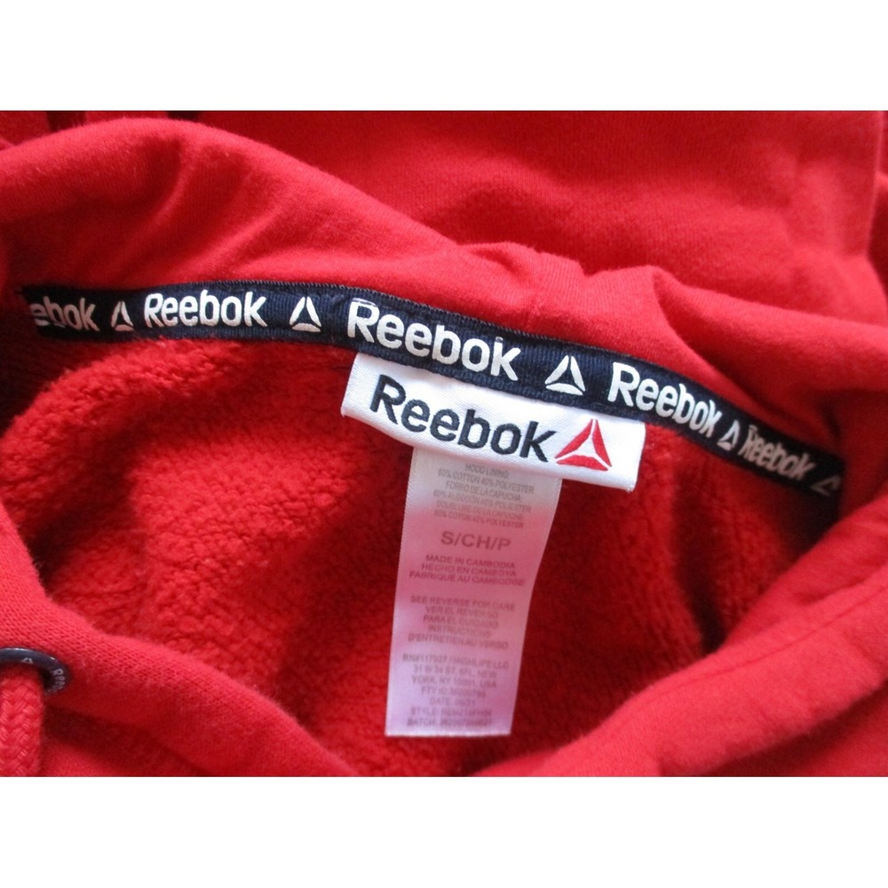 Hoodie  Pullover Men's Reebok  Delta Fleece Hoodie- Red - Size Small - Picture 5 of 5